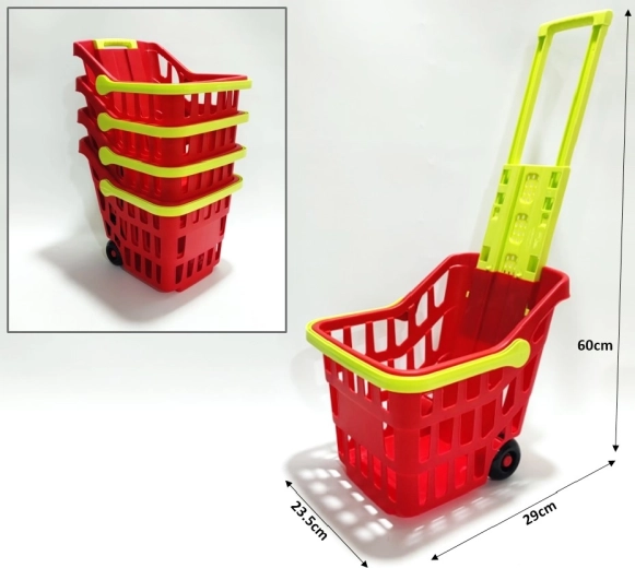 Winkelwagen en mand 2-in-1 29 × 23,5 × 60 cm