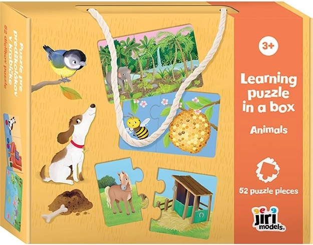 Puzzel in doosje met dieren voor kleuters
