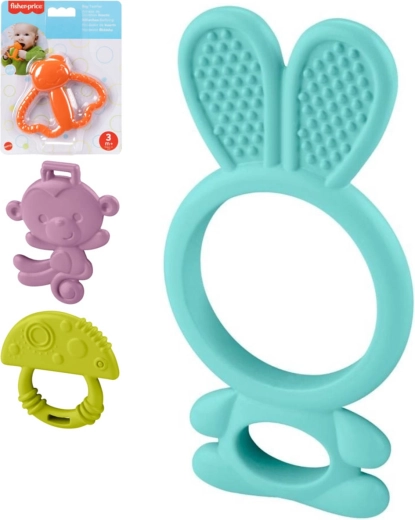 Fisher-Price siliconen bijtring voor baby's - 1 stuk