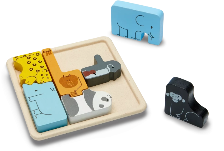 PlanToys houten insteekpuzzel dieren