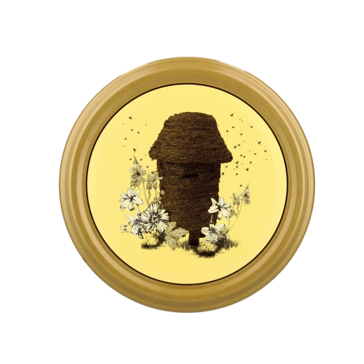 Set deksels voor potten 82 mm met motief Miód Polski Stary Ul – 10 stuks