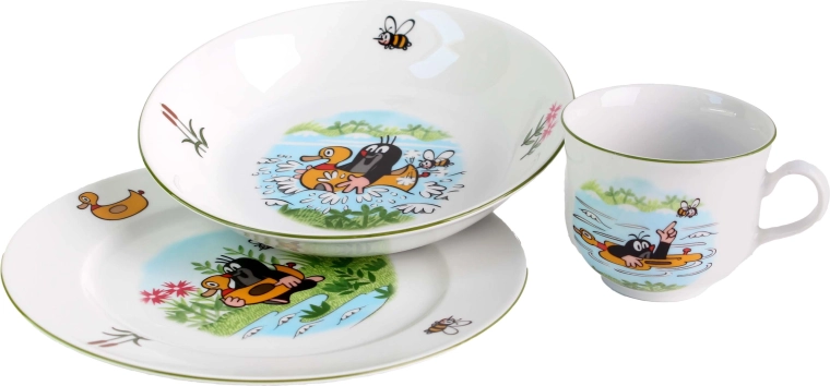 Kinder porseleinen dinerset THUN Molletje 3 stuks – mix van motieven