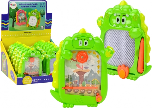 Pocket tekenbord 2-in-1 dinosaurus groen