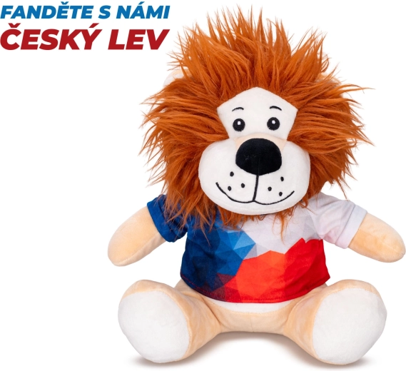 Pluchen leeuw 25 cm zittend met T-shirt