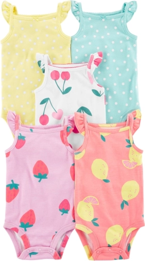 Carter's babyrompers met bandjes Dots Fruit voor meisjes 5 stuks