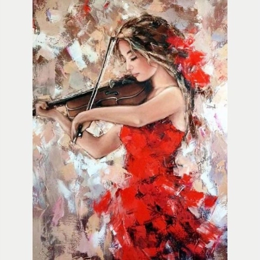Diamantschilderen – vioolspel 30 × 40 cm