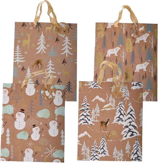 Kerstcadeautas met reliëf 26 × 10 × 32 cm (mix motieven)