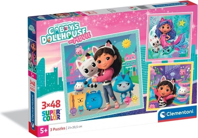Puzzel Gabby’s Magisch Huis 3×48 stukjes CLEMENTONI