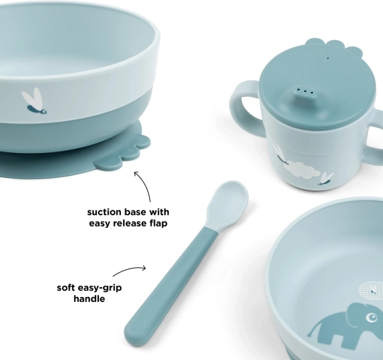 Done by Deer eerste eetset Foodie met zuignap Elphee blauw