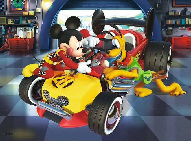 TREFL puzzel MICKEY MOUSE: voorbereiding op de race, 20 stukjes