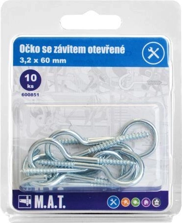 Haak met schroefdraad 60 × 3,2 mm, verzinkt (10 stuks)