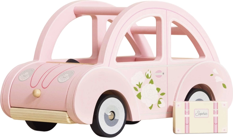 Houten retro autootje Sophie roze Le Toy Van