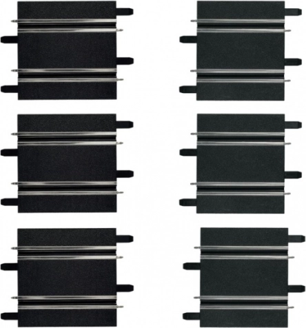 Rechte stukken 100/114 mm voor Carrera GO!!!, GO!!! PLUS en Digital 143 (6 stuks)
