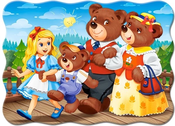 Puzzel 30 stenen goudlokje en drie beren