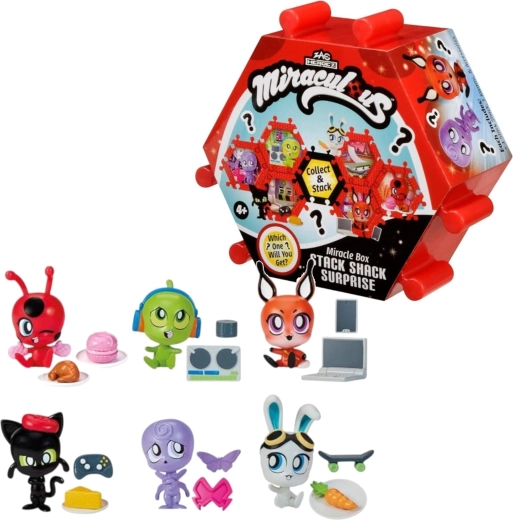 Miraculous Shack Stack Surprise mini-dome met Kwami-figuurtje en accessoires - 1 stuk