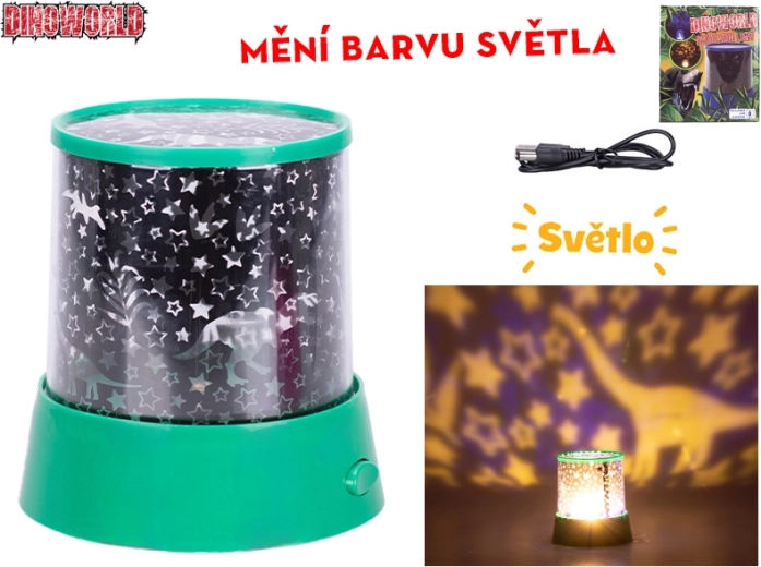 Dinoworld kinder projector lamp met dinosaurussen, 360° rotatie en veranderende kleuren