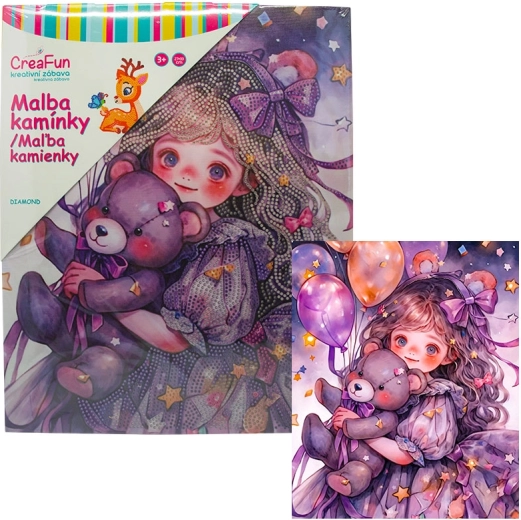 Diamant schilderen – verjaardagsbeertje 27 × 33 cm