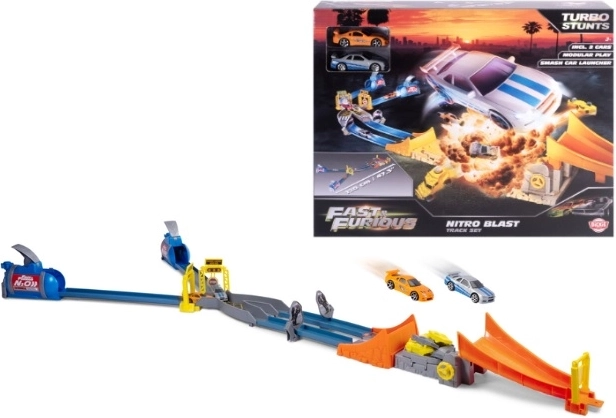 Fast & Furious Nitro Jump-racebaan met 2 auto's