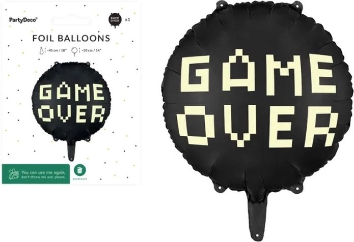 Folieballon Game over zwart 45 cm