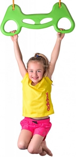 Gymnastische rekstok met handgrepen aan touw voor kinderen