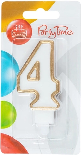 Gouden verjaardagscijferkaars 4
