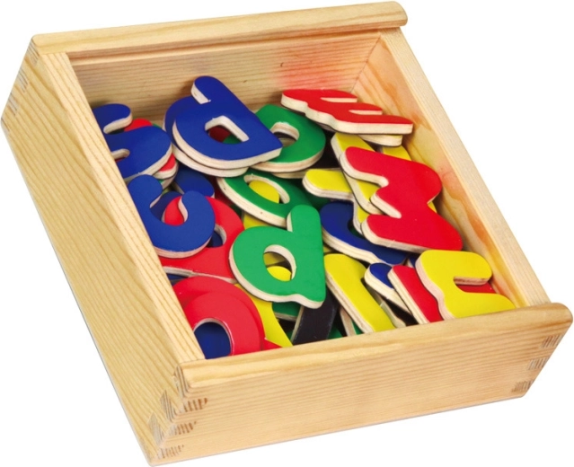 Magnetische houten letters 52 stuks