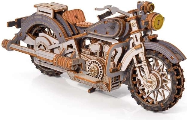 Little Story 3D houten bouwpakket motor Comanche grijs