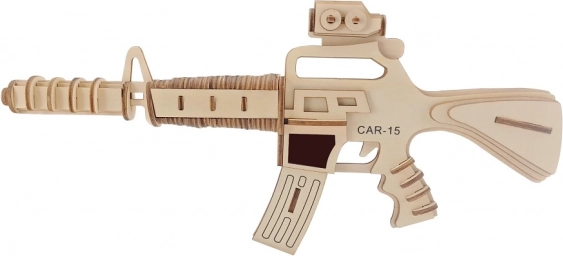 Houten 3D-puzzel Machinegeweer