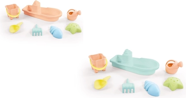 Dolu pastel strandset met bootje