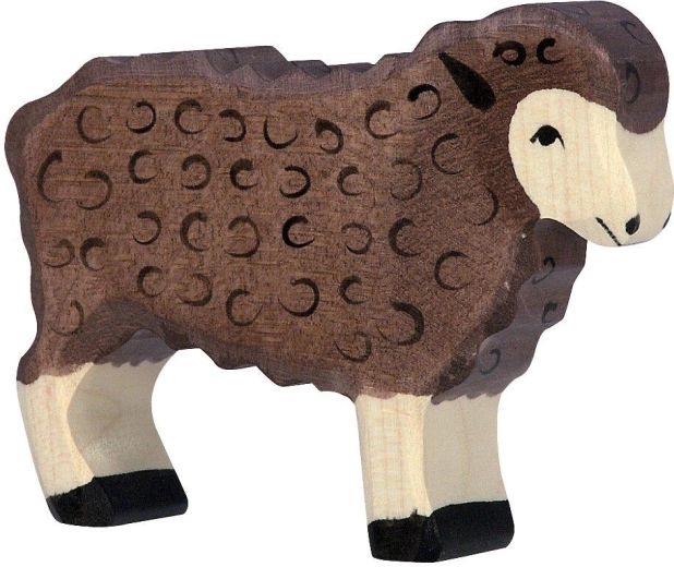 Holztiger staand zwart schaap - 1 stuk