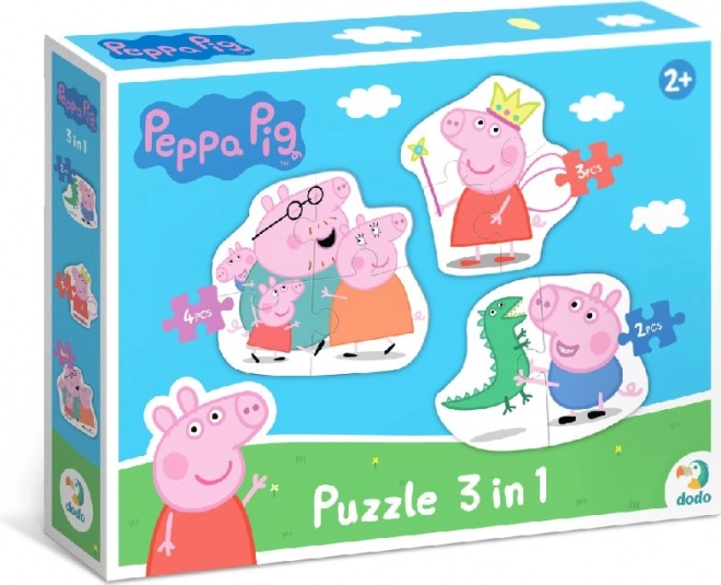 Puzzel Peppa Pig – familie 3-in-1 (2, 3 en 4 stukjes) DODO