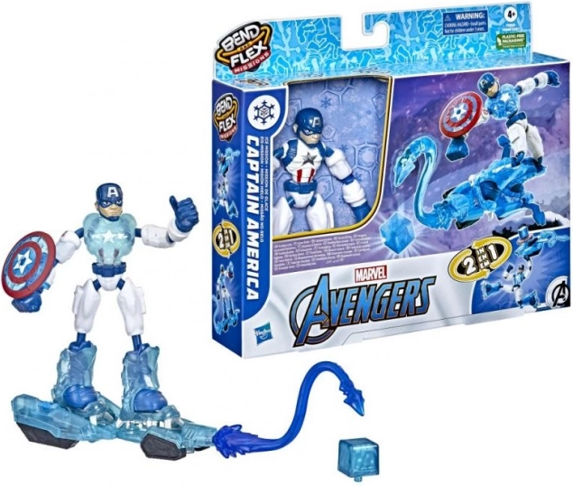 Avengers Bend and Flex actiefiguren met transformeerbaar voertuig 15 cm