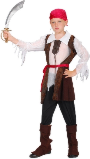 Carnavalskostuum piraat voor kinderen maat M (120–130 cm) - 1 stuk