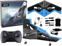 RC vliegtuig met verlichting blauw-zwart