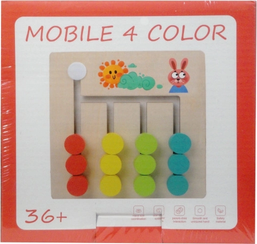 Houten educatieve puzzel – gekleurde stippen volgens patroon