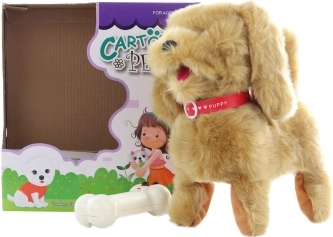 Bruine hond op kabel met afstandsbediening