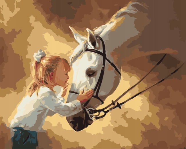 Norimpex Schilderen op nummer Paard met meisje 40 × 50 cm