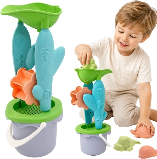 Woopie Green ecologische zandset met emmer en molen 4 stuks