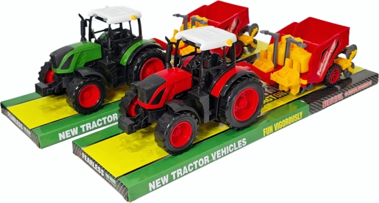Tractor met aanhangstrooier