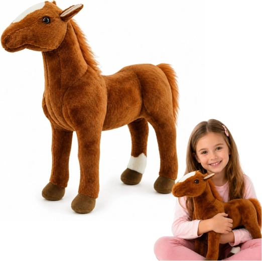 Pluchen bruin paardje 40 × 37 cm