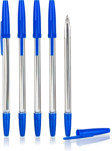 Wegwerpbalpen mo – set van 5 stuks, blauwe inkt