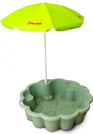 zandbak bloem EKO groen met parasol