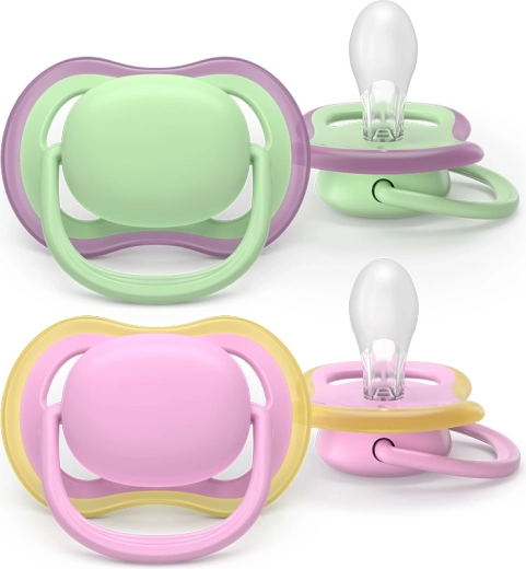 Philips Avent fopspeen Ultra Air, roze en groen, 6–18 maanden, 2 stuks