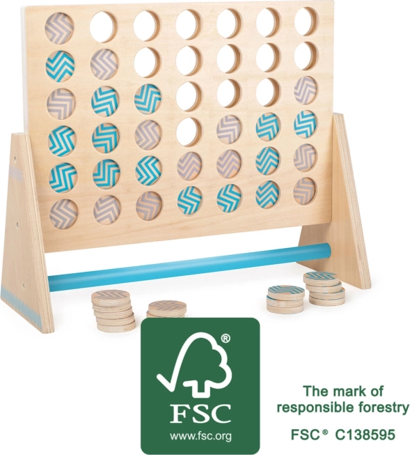 Houten spel Vier op een rij XXL