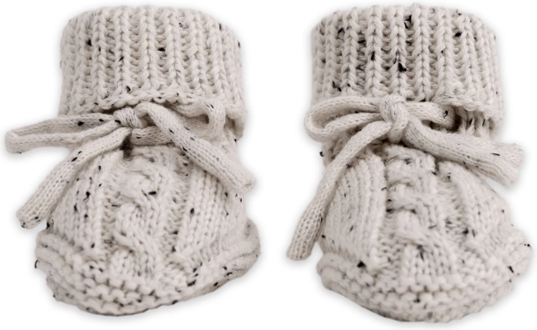 Lodger gebreide slofjes knit cable ground 0–6 maanden