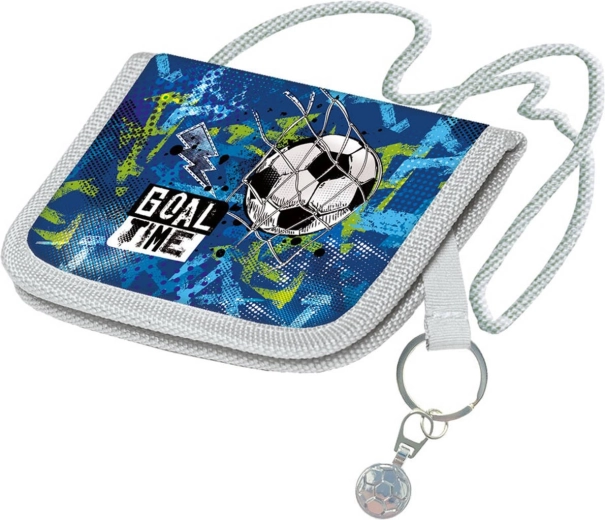 Kinderportemonnee om de nek Goal Time voetbal met sleutelhanger