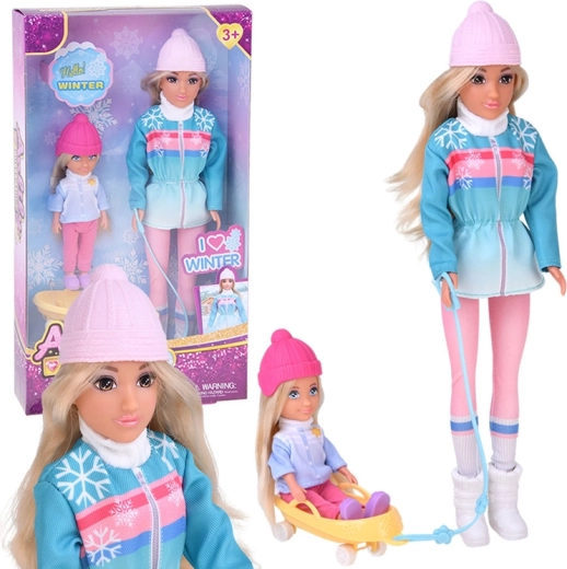 Anlily winterset met poppen en slee