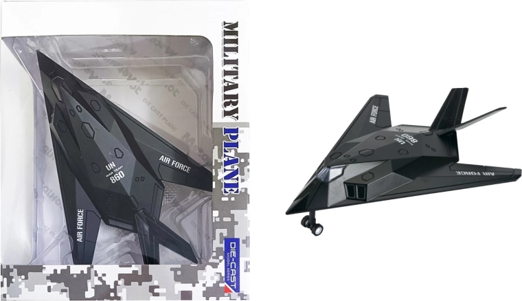 Metalen model straaljager F117 FIGHTER JET 1:400 met licht en geluid