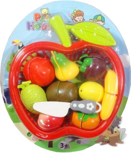 Fruit en groenten om te snijden in mandje