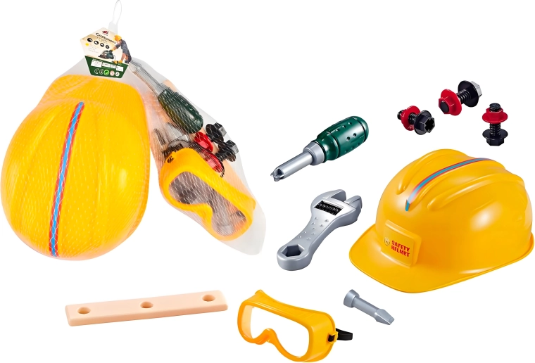 Kindergereedschapsset met veiligheidshelm Sparkys